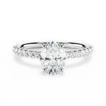 Elsie Oval Cut Lab Grown Diamond 18Kt White Gold Engagement Ring