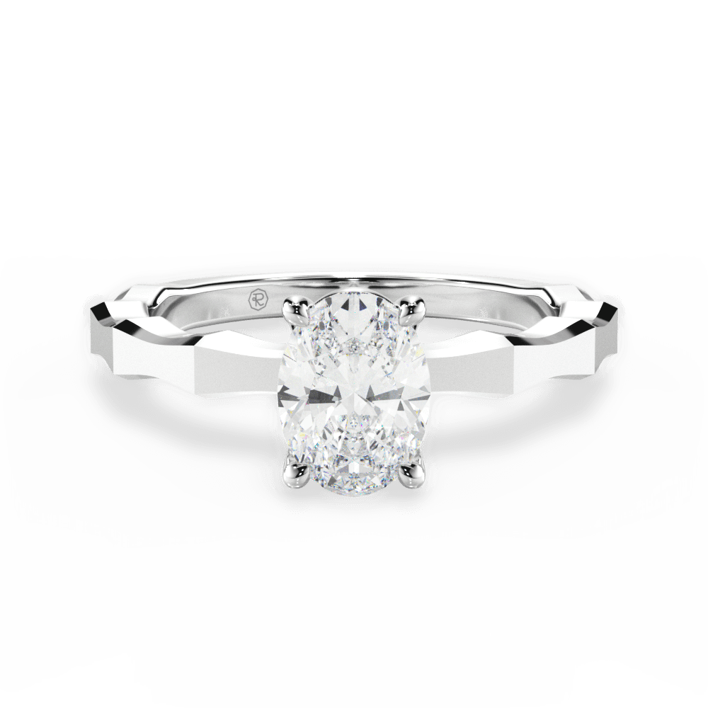 Aaliyah Oval Cut Lab Grown Diamond 14Kt White Gold Engagement Ring