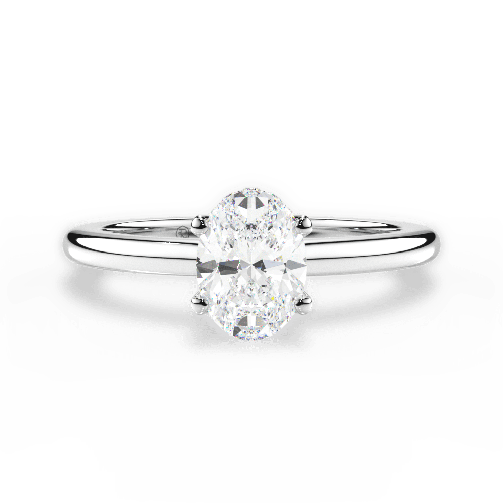 Brianna Oval Cut Lab Grown Diamond Platinum Engagement Ring