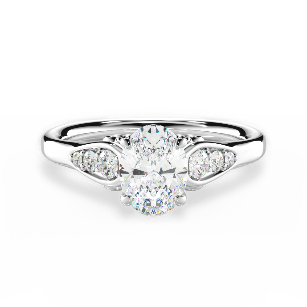 Cecilia Oval Cut Lab Grown Diamond 18Kt White Gold Engagement Ring