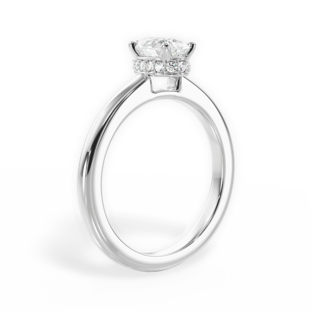 Brianna Pear Cut Lab Grown Diamond 18Kt White Gold Engagement Ring - View 2