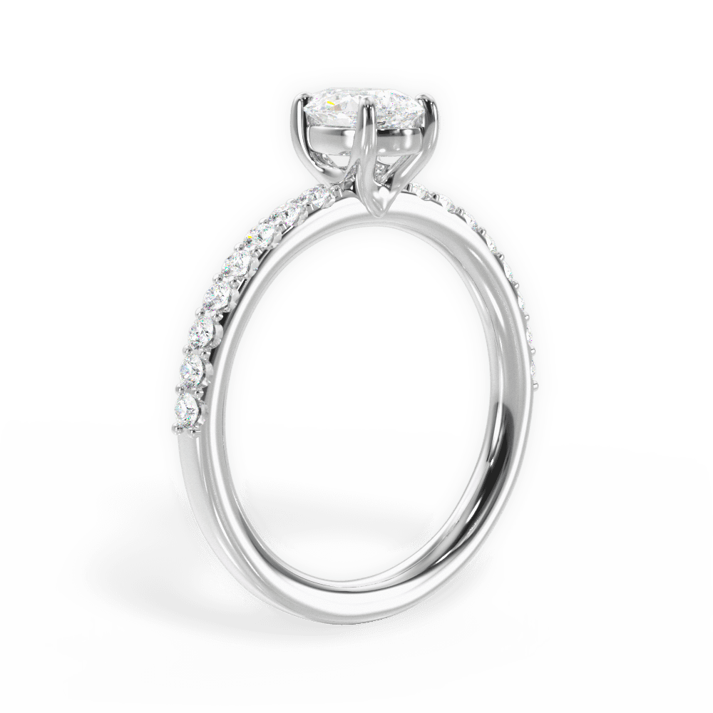 Elsie Pear Cut Lab Grown Diamond Platinum Engagement Ring - View 2