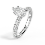 Kylie Pear Cut Lab Grown Diamond Platinum Engagement Ring - View 2