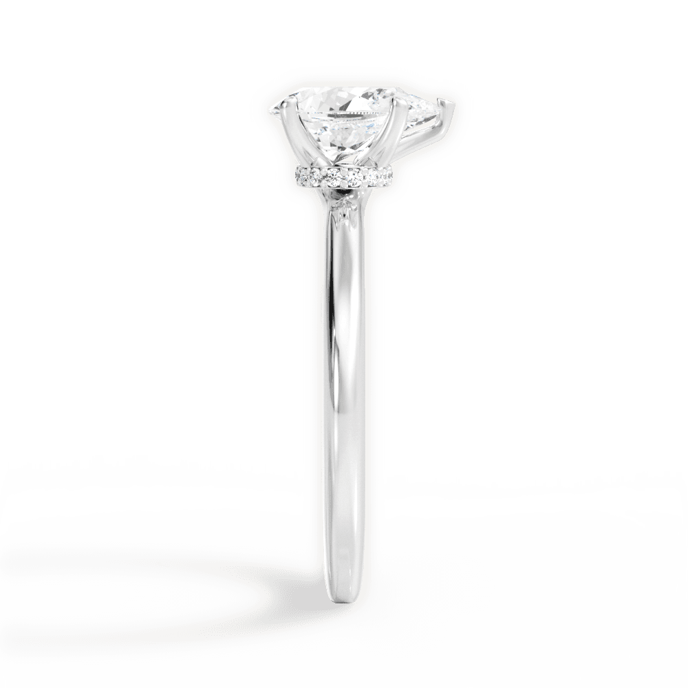 Cara Pear Cut Lab Grown Diamond 14Kt White Gold Engagement Ring - View 3