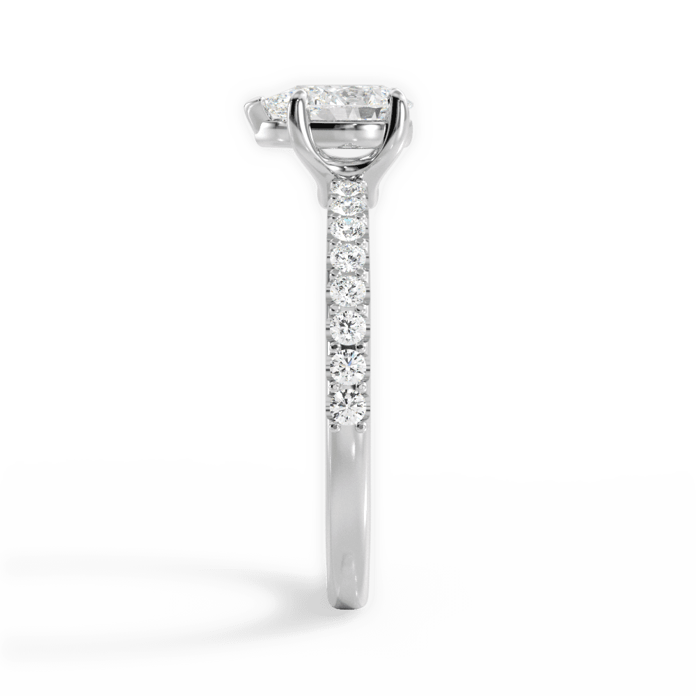 Elsie Pear Cut Lab Grown Diamond 14Kt White Gold Engagement Ring - View 3