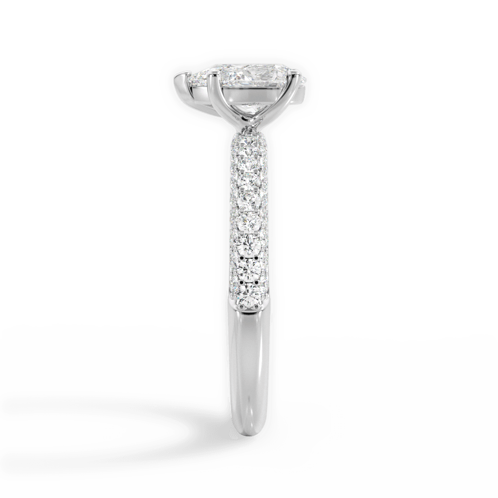 Kylie Pear Cut Lab Grown Diamond Platinum Engagement Ring - View 3