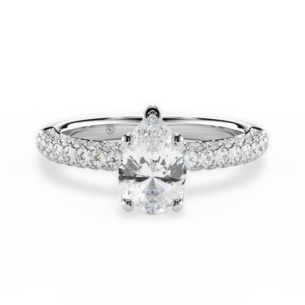 Kylie Pear Cut Lab Grown Diamond 18Kt White Gold Engagement Ring