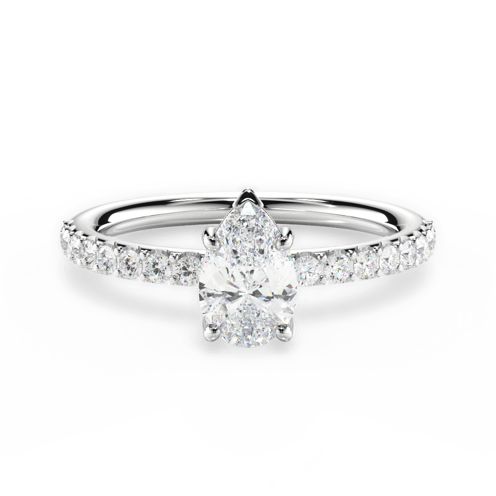 Elsie Pear Cut Lab Grown Diamond 14Kt White Gold Engagement Ring