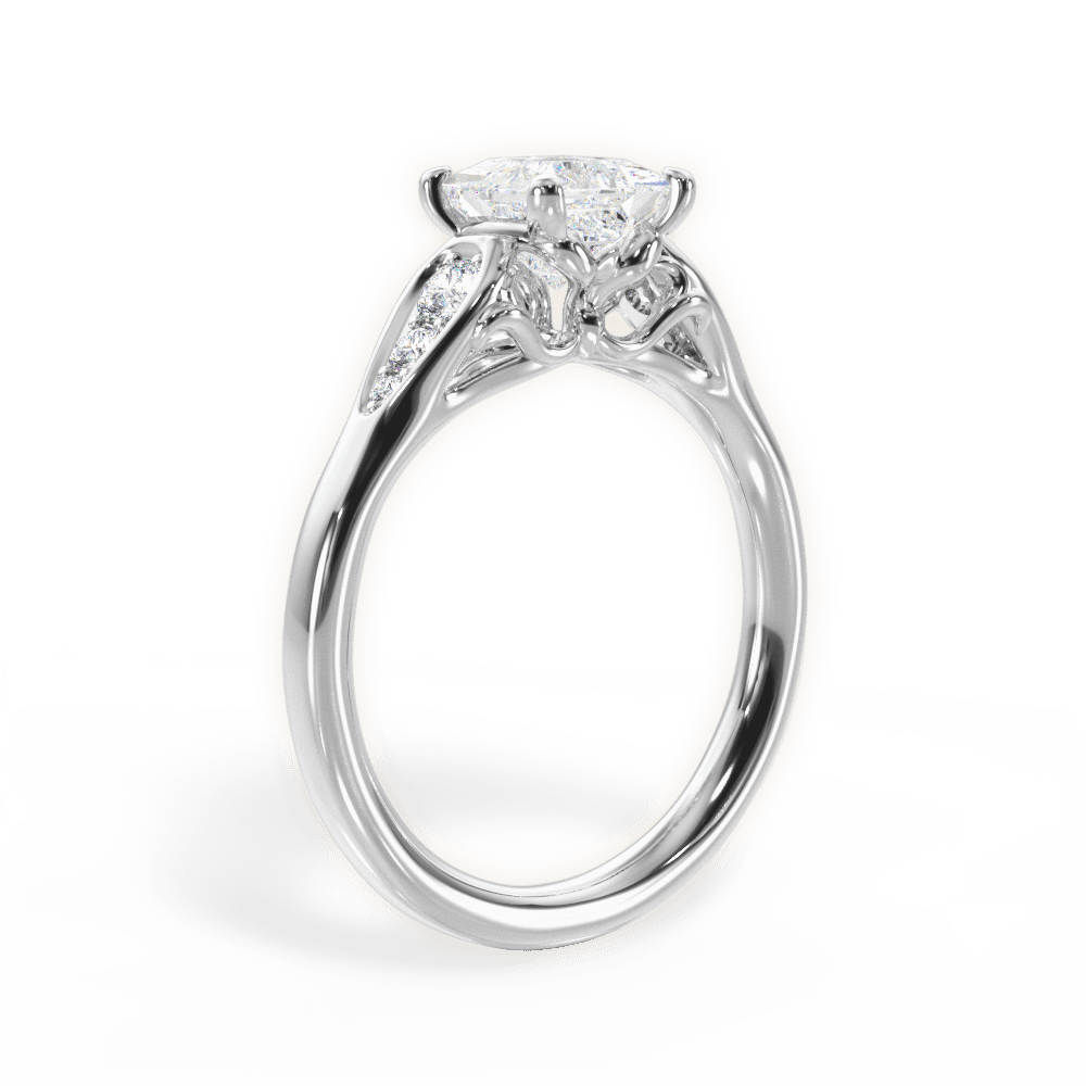 Cecilia Princess Cut Lab Grown Diamond 14Kt White Gold Engagement Ring - View 2