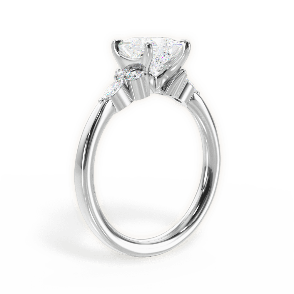 Cynthia Princess Cut Lab Grown Diamond Platinum Engagement Ring - View 4
