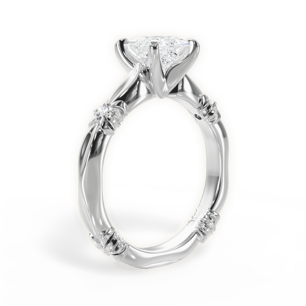 Claire Princess Cut Lab Grown Diamond Platinum Engagement Ring - View 3