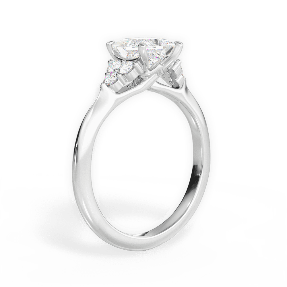 Celeste Princess Cut Lab Grown Diamond 14Kt White Gold Engagement Ring - View 2
