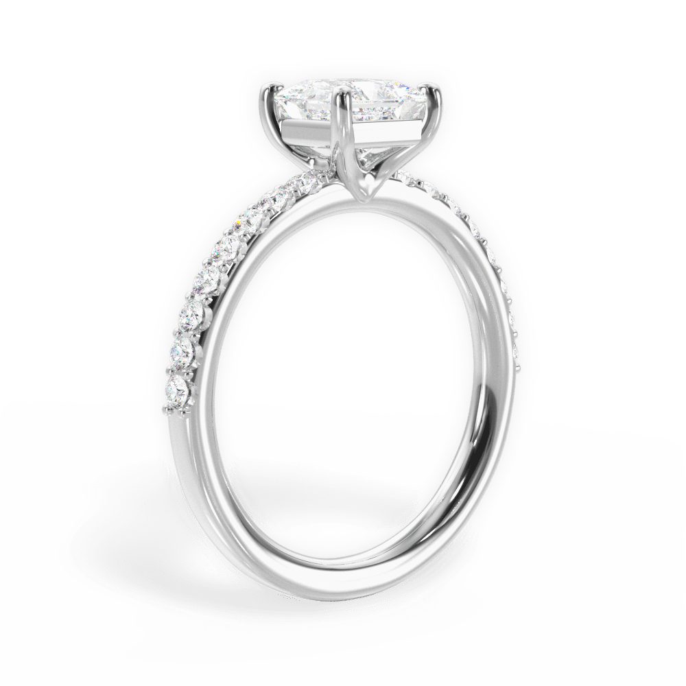 Elsie Princess Cut Lab Grown Diamond Platinum Engagement Ring - View 2
