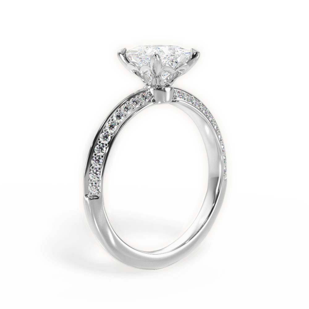 Gail Princess Cut Lab Grown Diamond 14Kt White Gold Engagement Ring - View 4