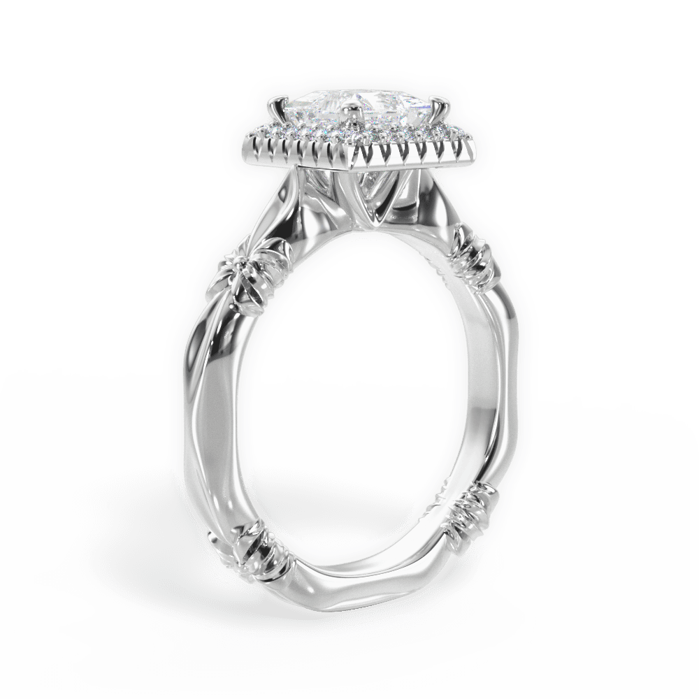 Erica Princess Cut Lab Grown Diamond 18Kt White Gold Engagement Ring - View 4