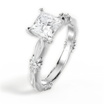 Claire Princess Cut Lab Grown Diamond 18Kt White Gold Engagement Ring - View 2