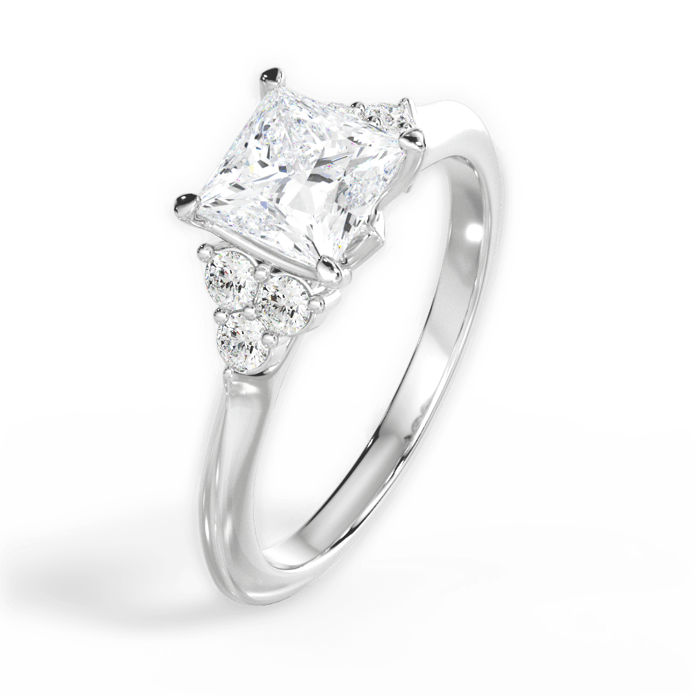 Celeste Princess Cut Lab Grown Diamond 14Kt White Gold Engagement Ring - View 3