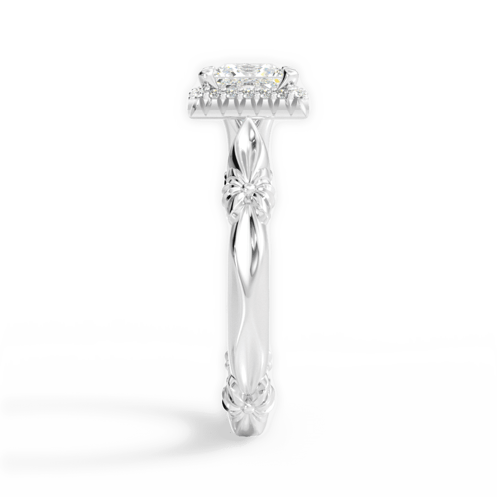 Erica Princess Cut Lab Grown Diamond Platinum Engagement Ring - View 3