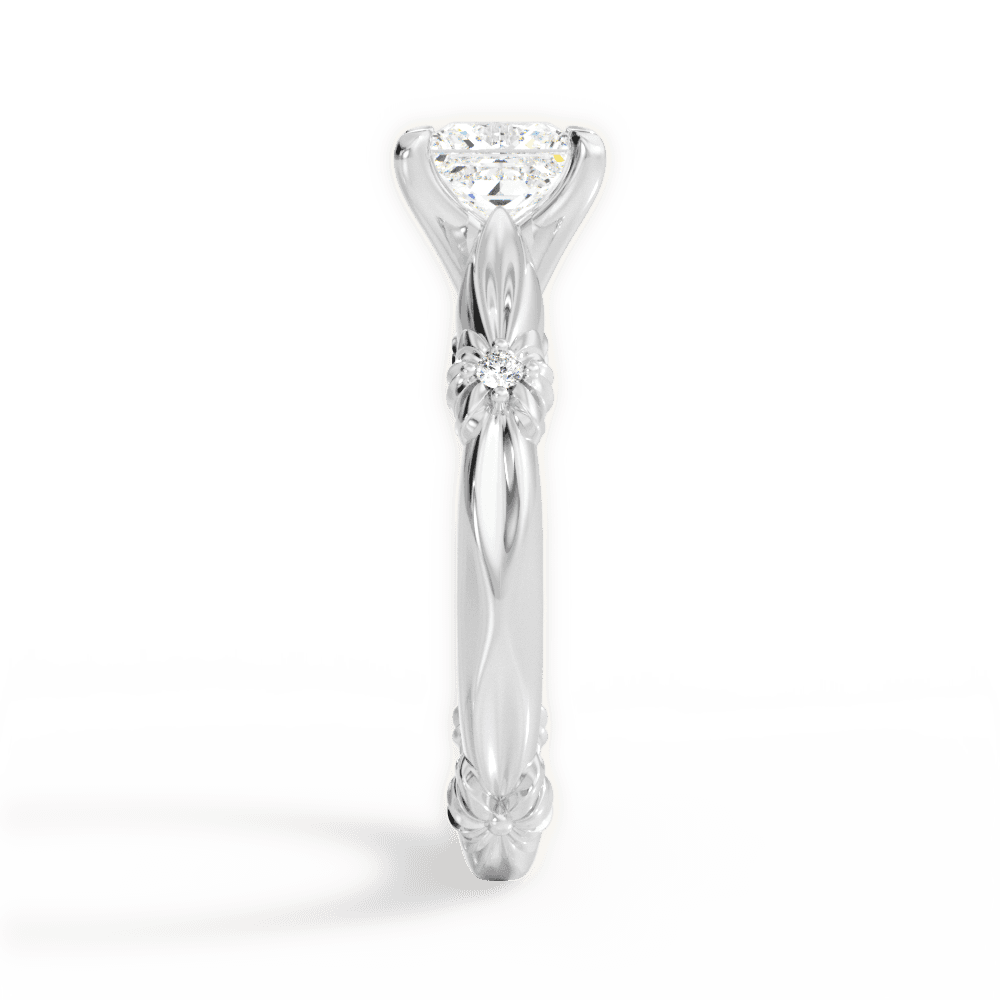 Claire Princess Cut Lab Grown Diamond 14Kt White Gold Engagement Ring - View 4