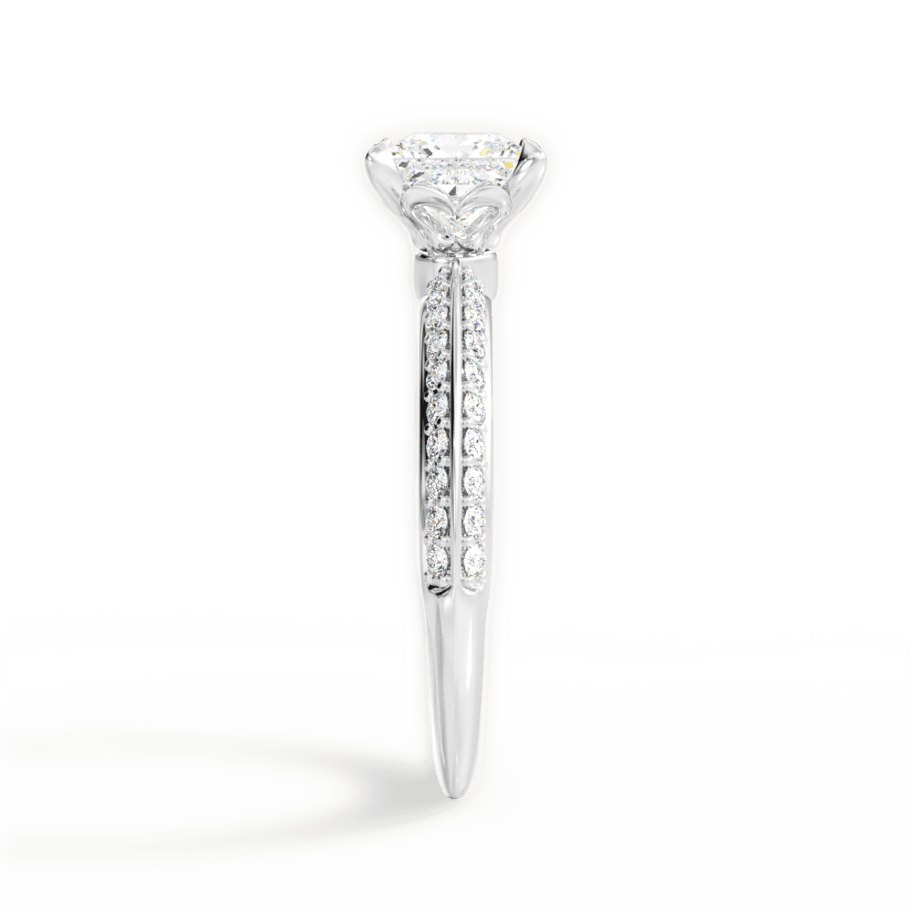 Gail Princess Cut Lab Grown Diamond 18Kt White Gold Engagement Ring - View 2