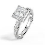 Erica Princess Cut Lab Grown Diamond 18Kt White Gold Engagement Ring - View 2