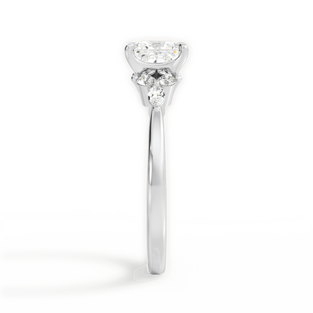Cynthia Princess Cut Lab Grown Diamond 14Kt White Gold Engagement Ring - View 3