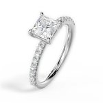 Elsie Princess Cut Lab Grown Diamond 18Kt White Gold Engagement Ring - View 4