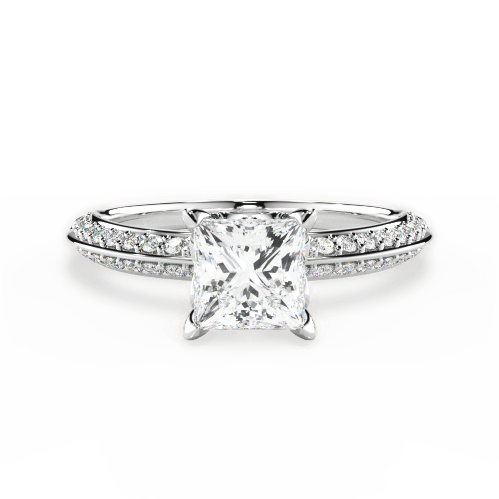 Gail Princess Cut Lab Grown Diamond Platinum Engagement Ring