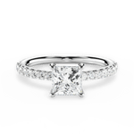 Elsie Princess Cut Lab Grown Diamond 14Kt White Gold Engagement Ring