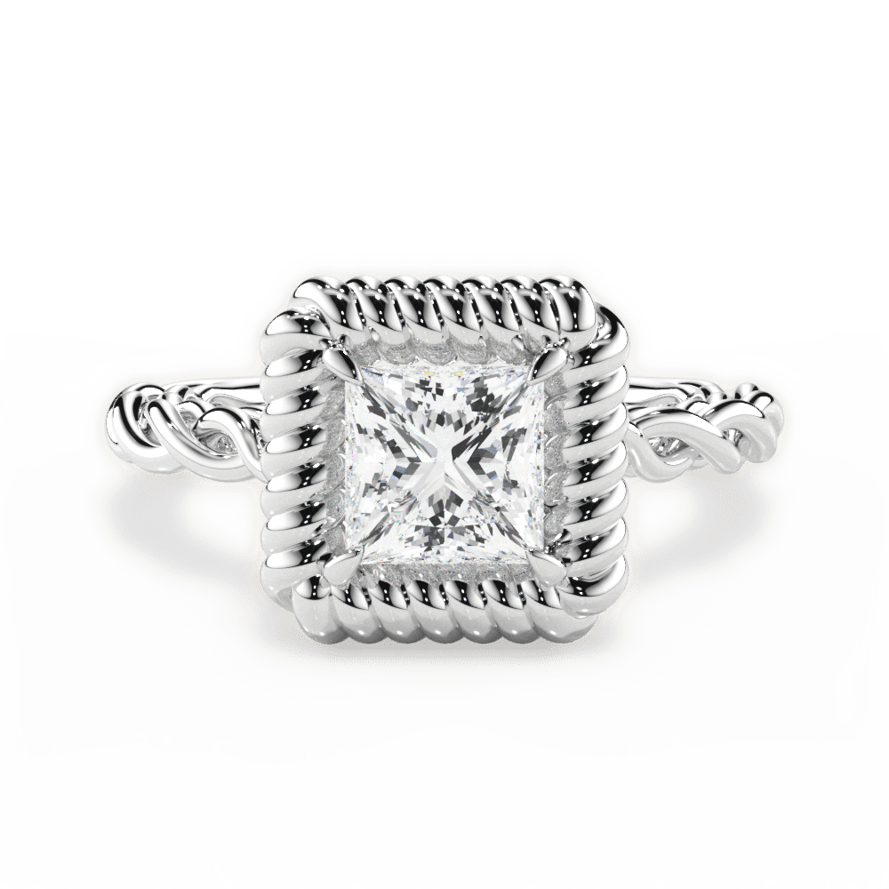 Belinda Princess Cut Lab Grown Diamond 14Kt White Gold Engagement Ring