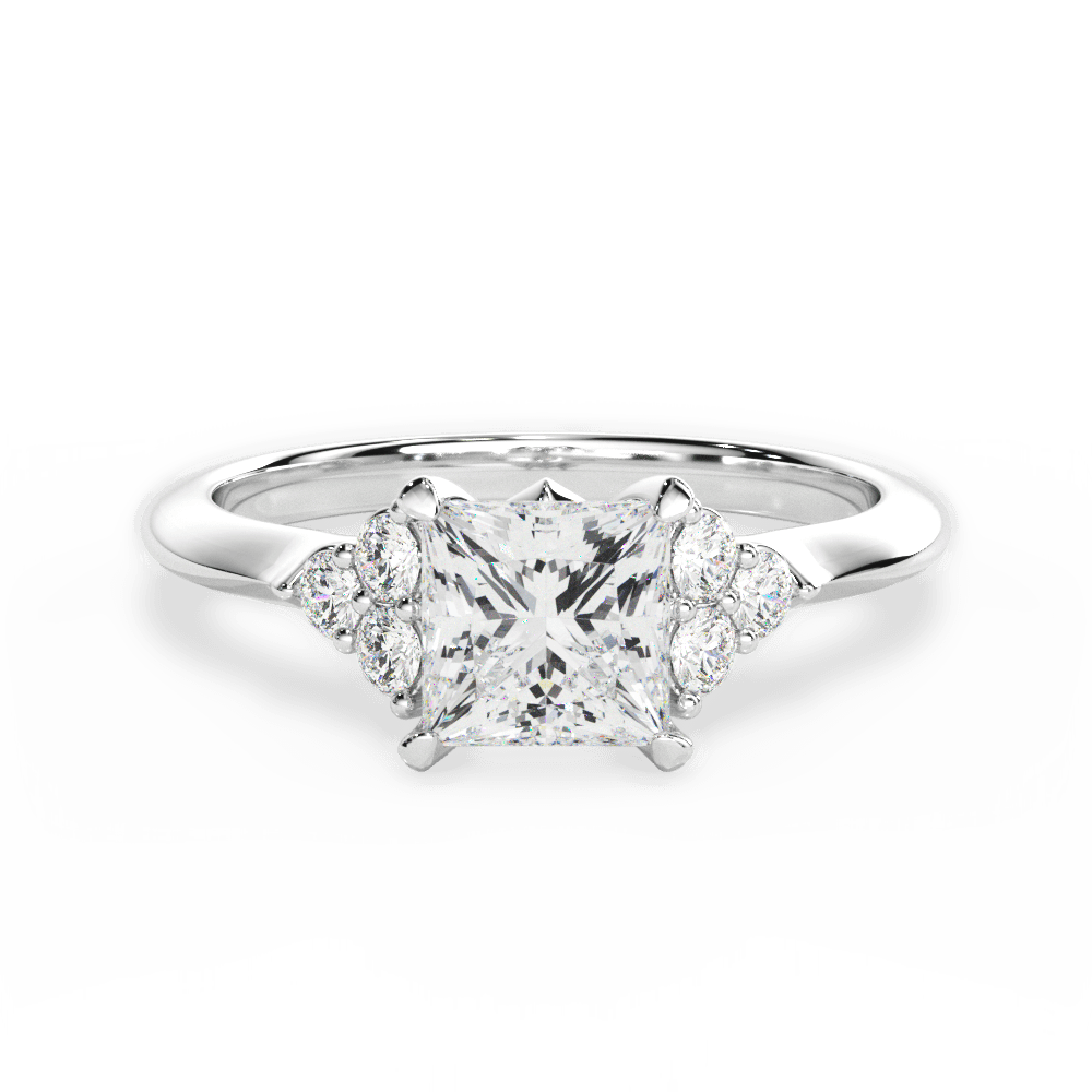 Celeste Princess Cut Lab Grown Diamond 14Kt White Gold Engagement Ring