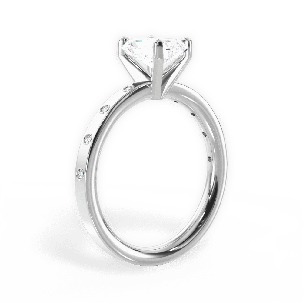 Carla Radiant Cut Lab Grown Diamond 18Kt White Gold Engagement Ring - View 4