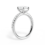 Elsie Radiant Cut Lab Grown Diamond 14Kt White Gold Engagement Ring - View 2