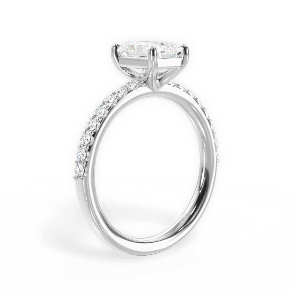 Elsie Radiant Cut Lab Grown Diamond Platinum Engagement Ring - View 2