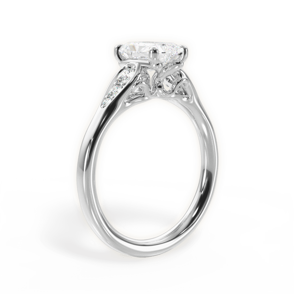 Cecilia Radiant Cut Lab Grown Diamond 18Kt White Gold Engagement Ring - View 3