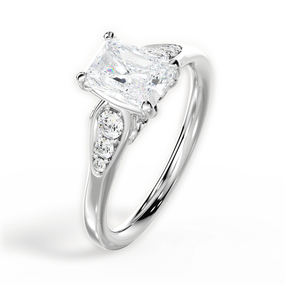 Cecilia Radiant Cut Lab Grown Diamond Platinum Engagement Ring - View 4