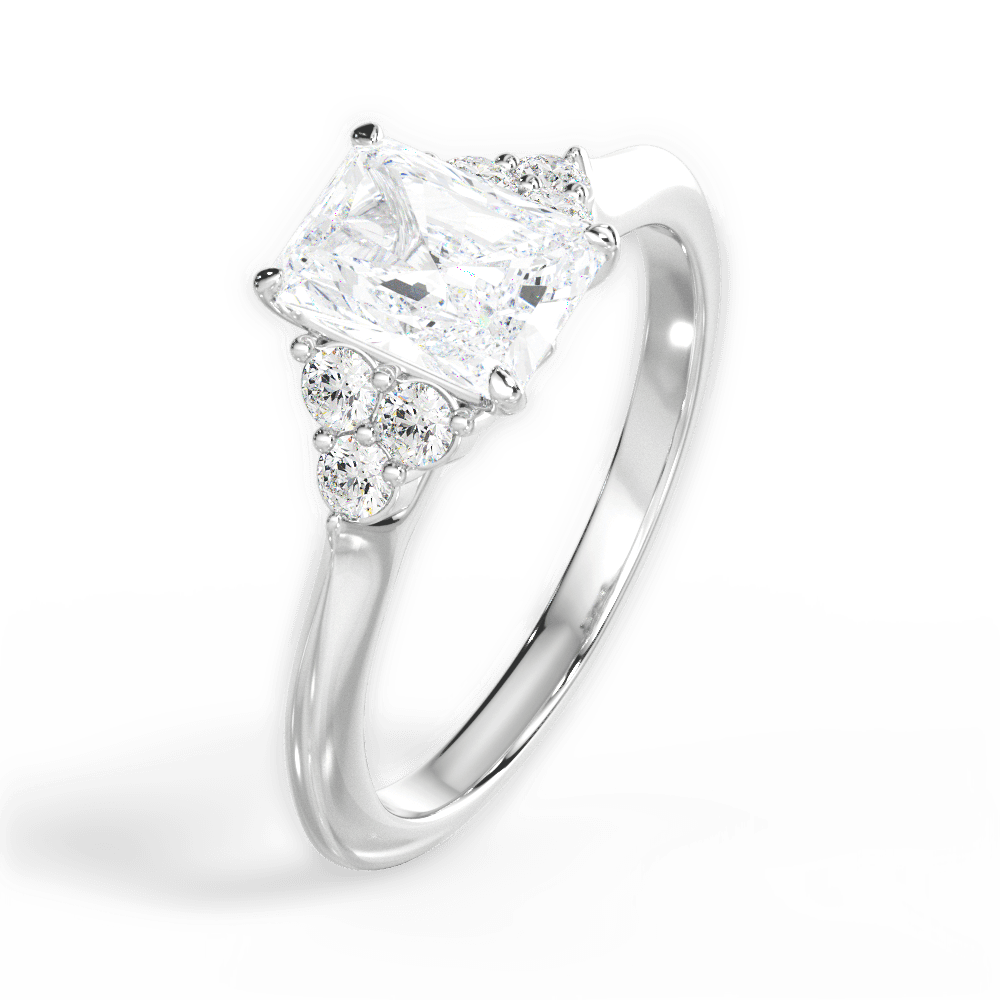 Celeste Radiant Cut Lab Grown Diamond 18Kt White Gold Engagement Ring - View 3