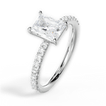 Elsie Radiant Cut Lab Grown Diamond 14Kt White Gold Engagement Ring - View 3