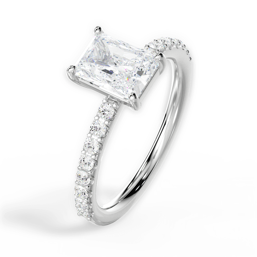 Elsie Radiant Cut Lab Grown Diamond Platinum Engagement Ring - View 3