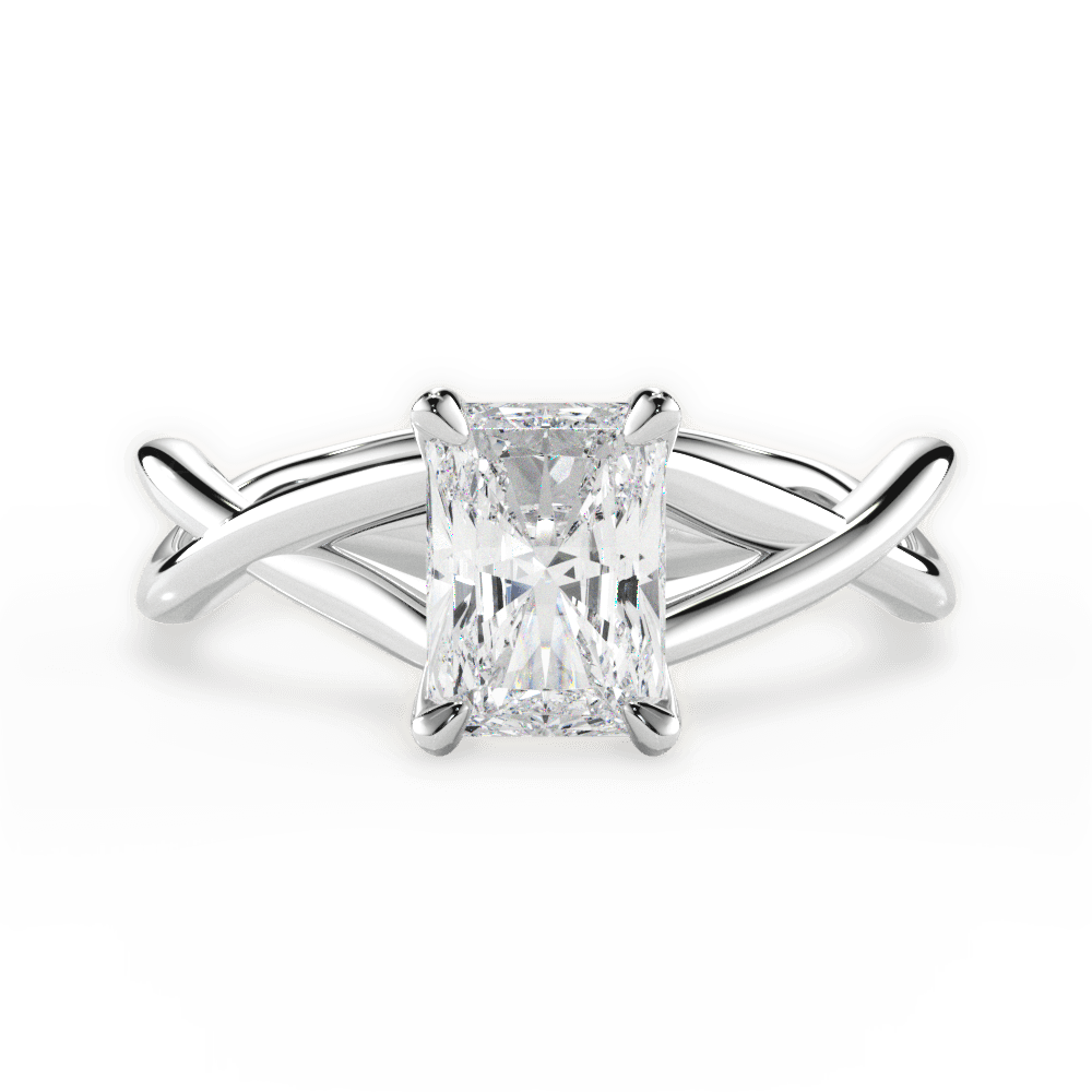 Aubrey Radiant Cut Lab Grown Diamond 18Kt White Gold Engagement Ring