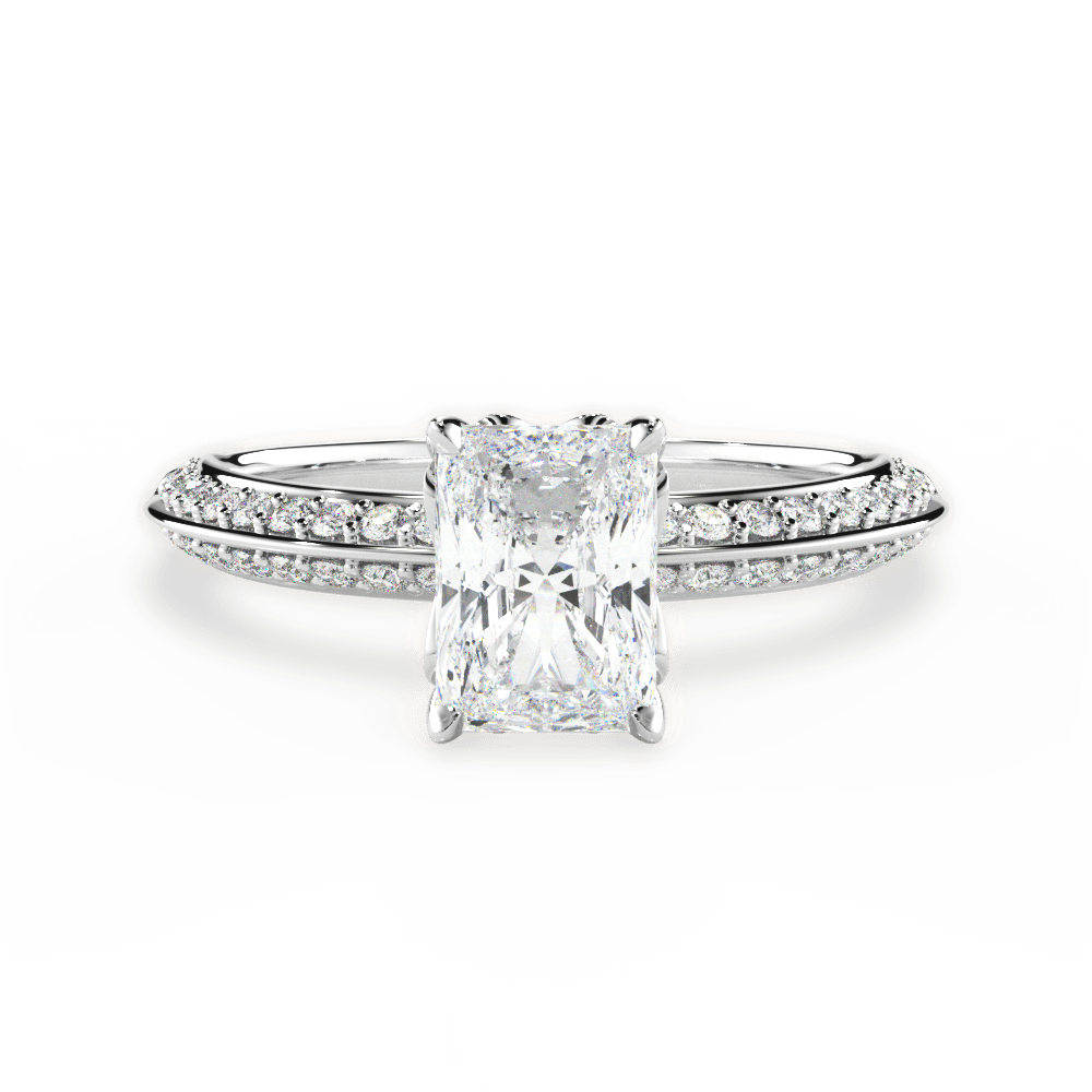 Gail Radiant Cut Lab Grown Diamond Platinum Engagement Ring