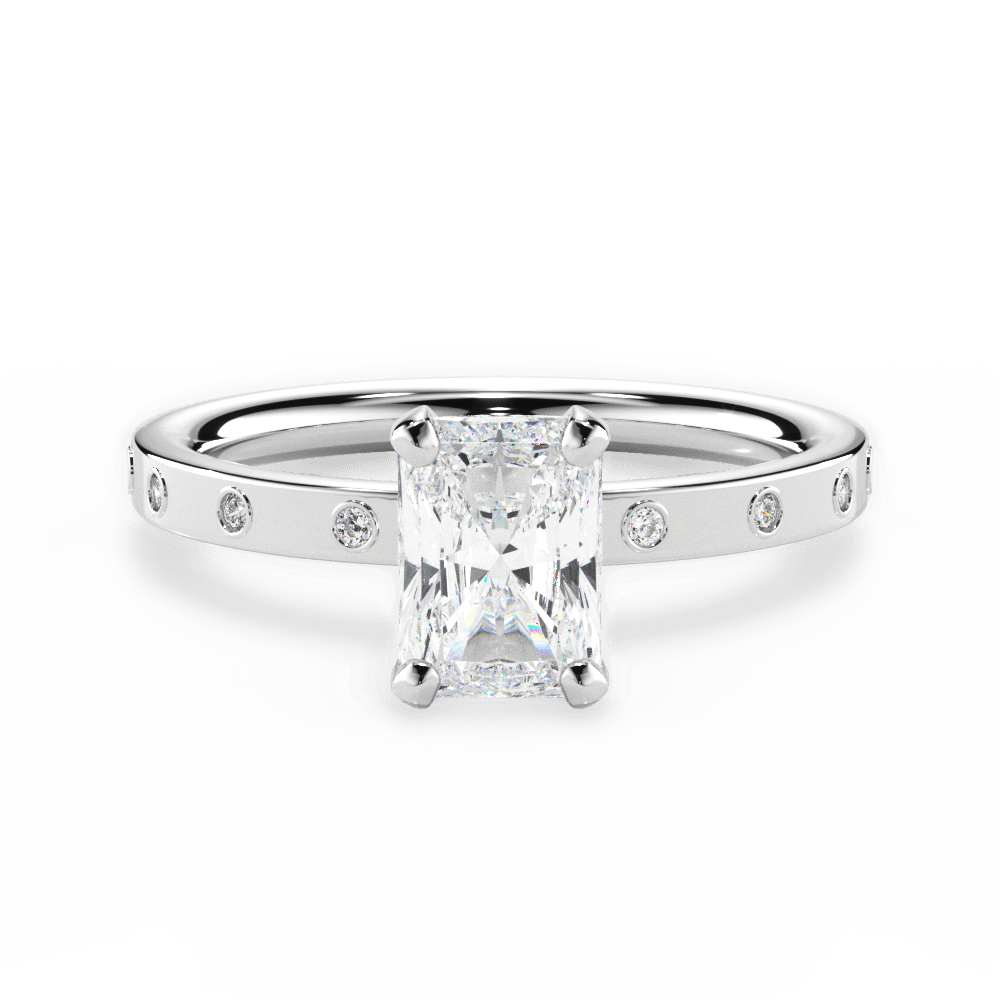 Carla Radiant Cut Lab Grown Diamond 18Kt White Gold Engagement Ring