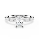 Carla Radiant Cut Lab Grown Diamond 18Kt White Gold Engagement Ring