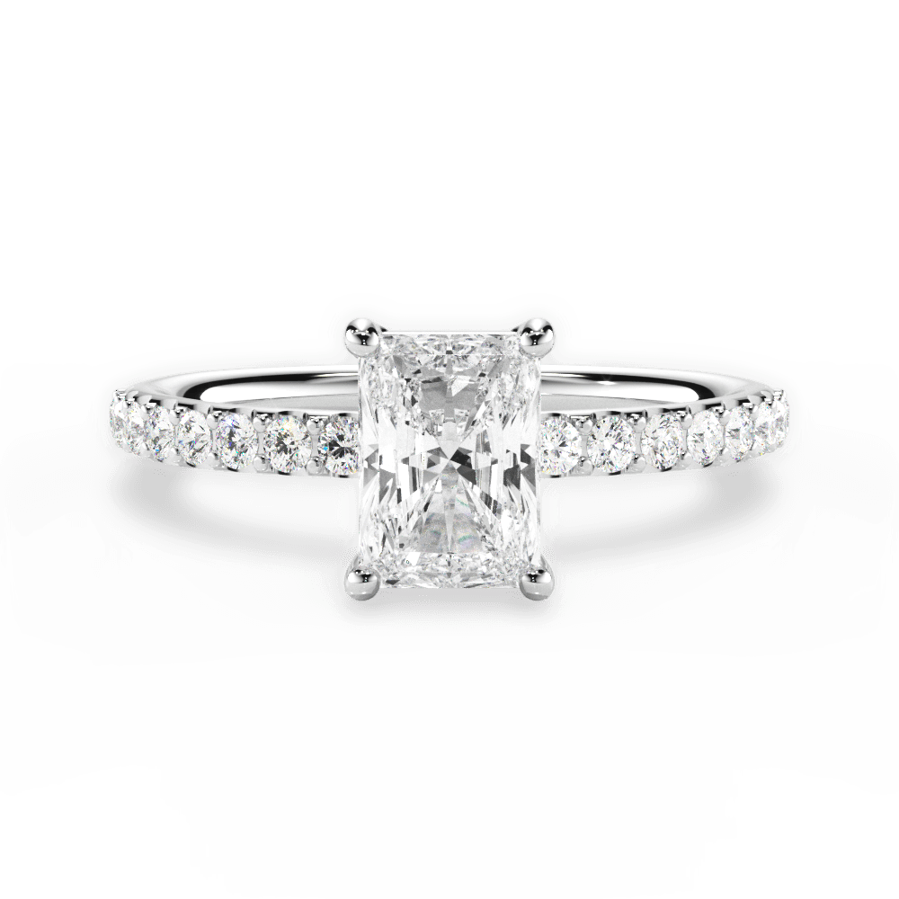 Elsie Radiant Cut Lab Grown Diamond 14Kt White Gold Engagement Ring