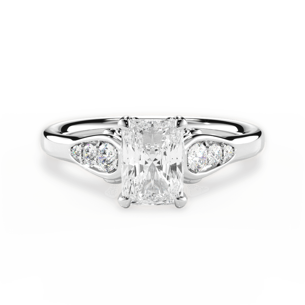 Cecilia Radiant Cut Lab Grown Diamond 14Kt White Gold Engagement Ring