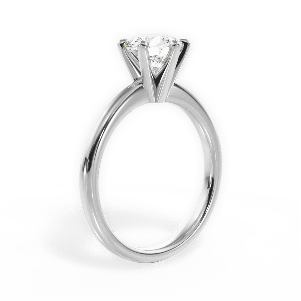 Bella Round Cut Lab Grown Diamond Platinum Engagement Ring - View 2