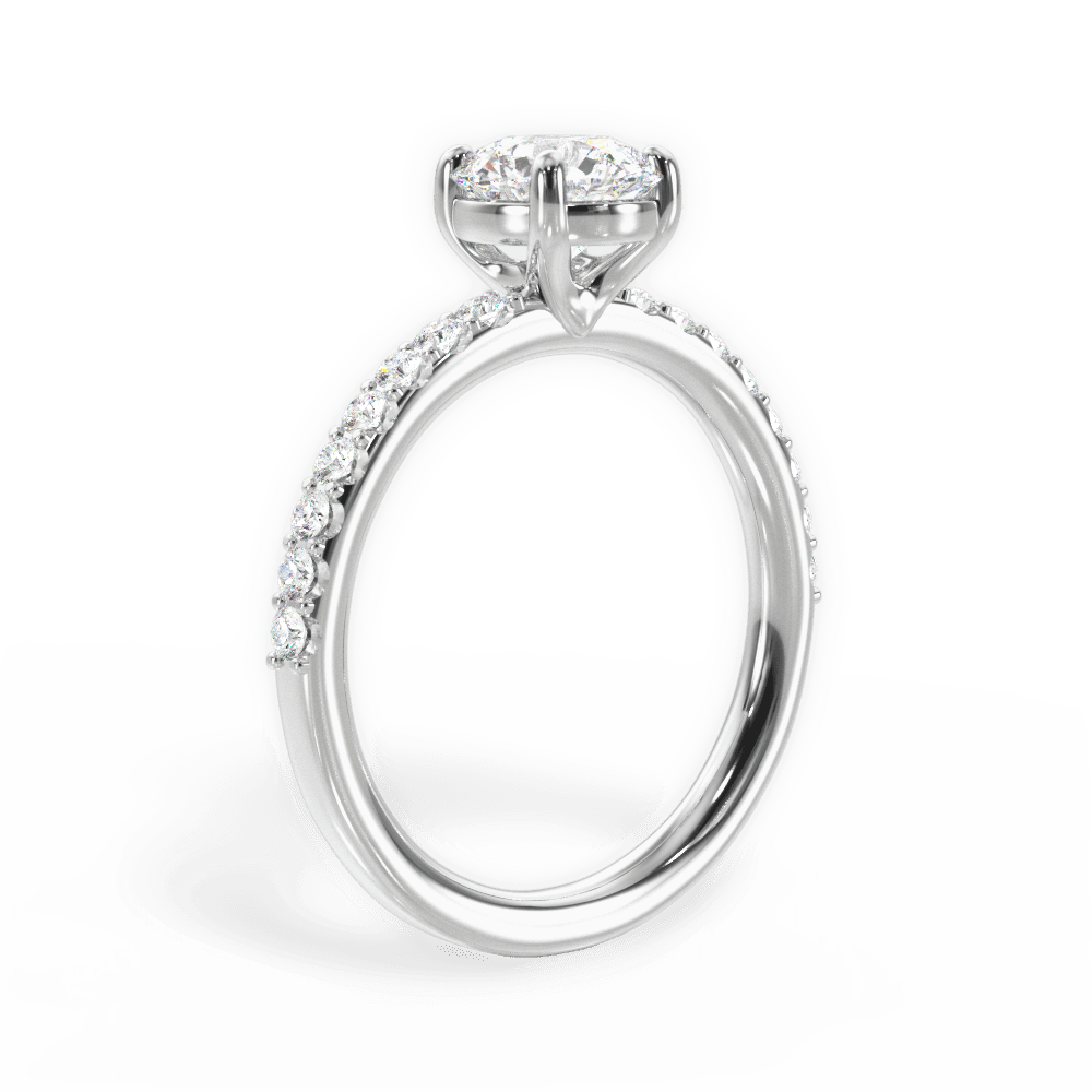 Elsie Round Cut Lab Grown Diamond 18Kt White Gold Engagement Ring - View 4