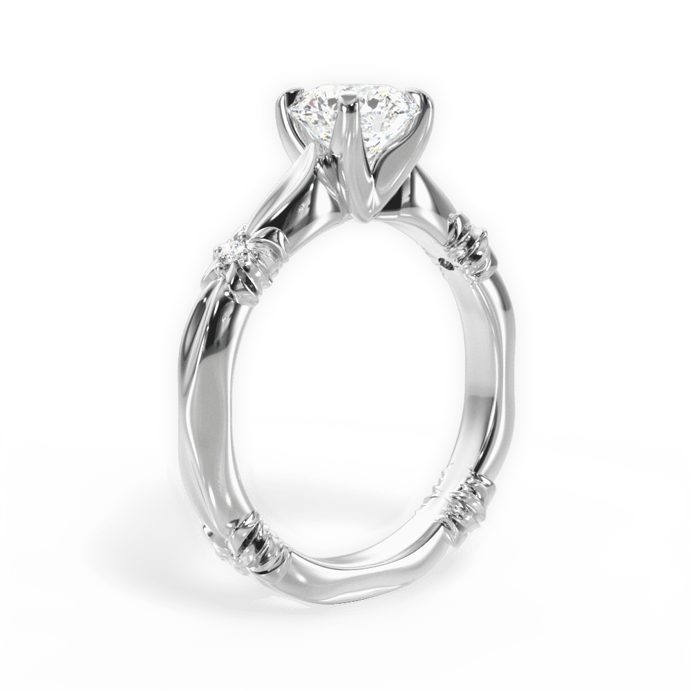 Claire Round Cut Lab Grown Diamond 18Kt White Gold Engagement Ring - View 3