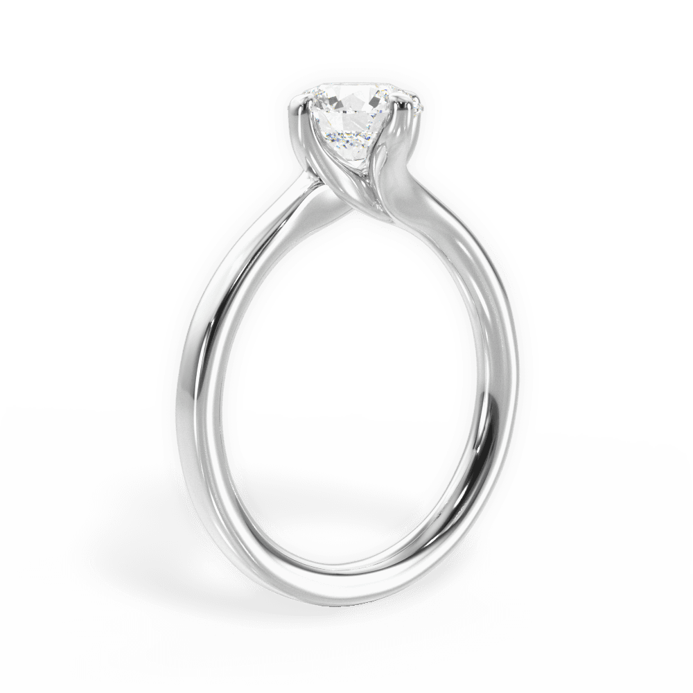 Ashley Round Cut Lab Grown Diamond 14Kt White Gold Engagement Ring - View 3