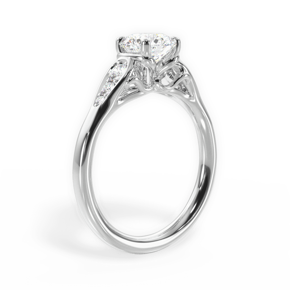 Cecilia Round Cut Lab Grown Diamond 18Kt White Gold Engagement Ring - View 4